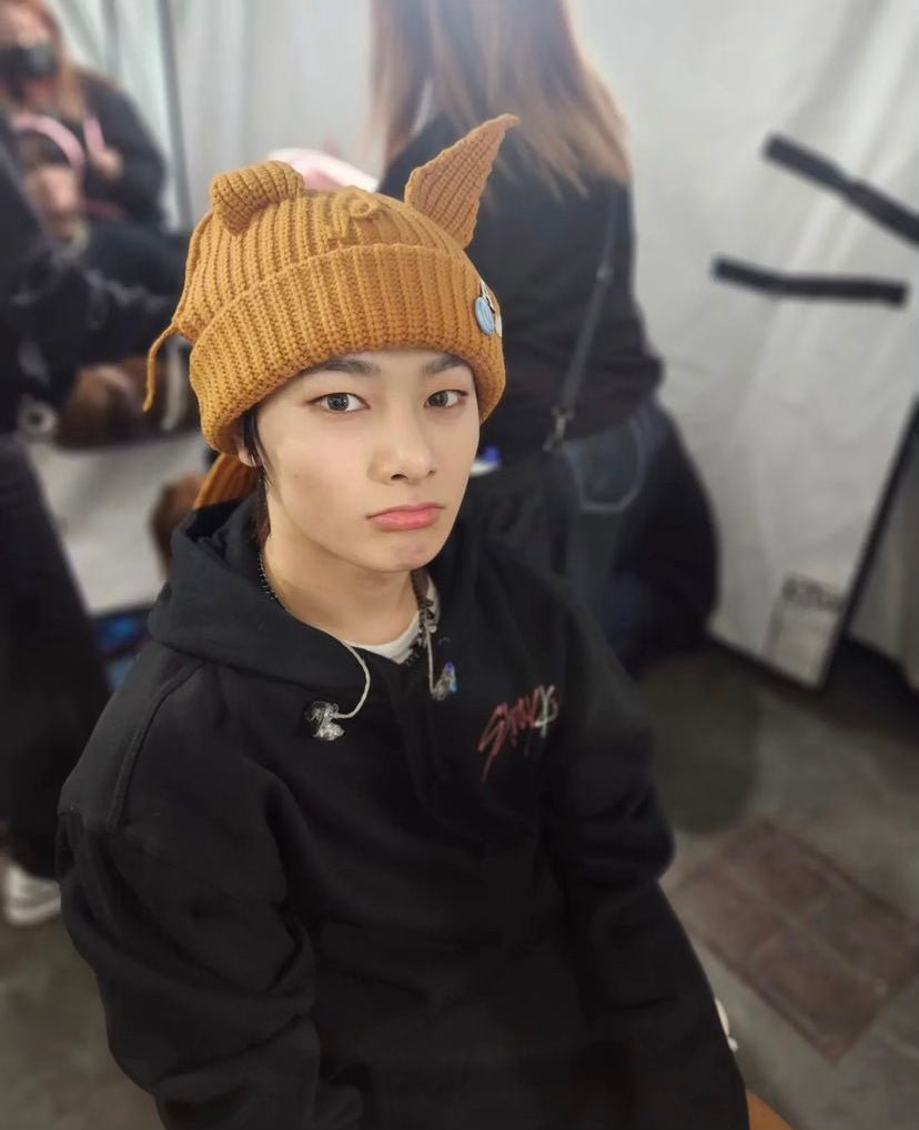 Stray Kids Chunky Knit Fox Beanie | IDOL LOOKBOOK