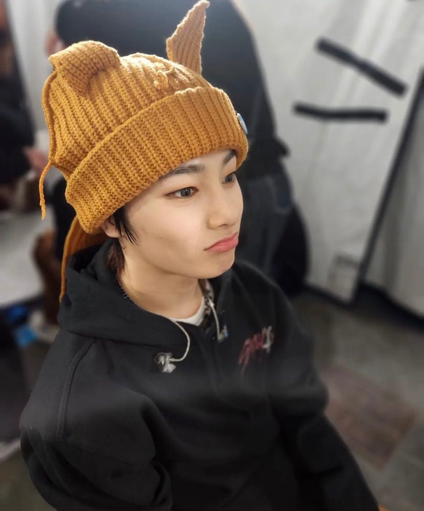 Stray Kids Chunky Knit Fox Beanie | IDOL LOOKBOOK