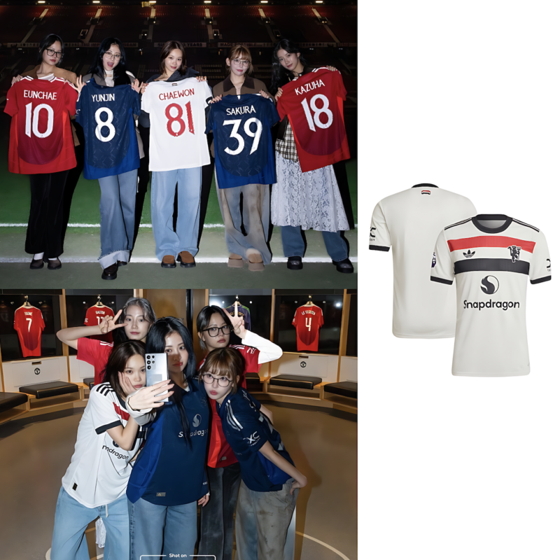 Le Sserafim Manchester United Jersey // White | IDOL LOOKBOOK