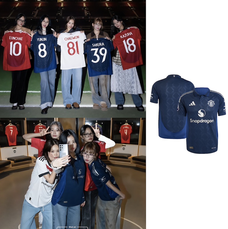 Le Sserafim Manchester United Jersey // Blue | IDOL LOOKBOOK